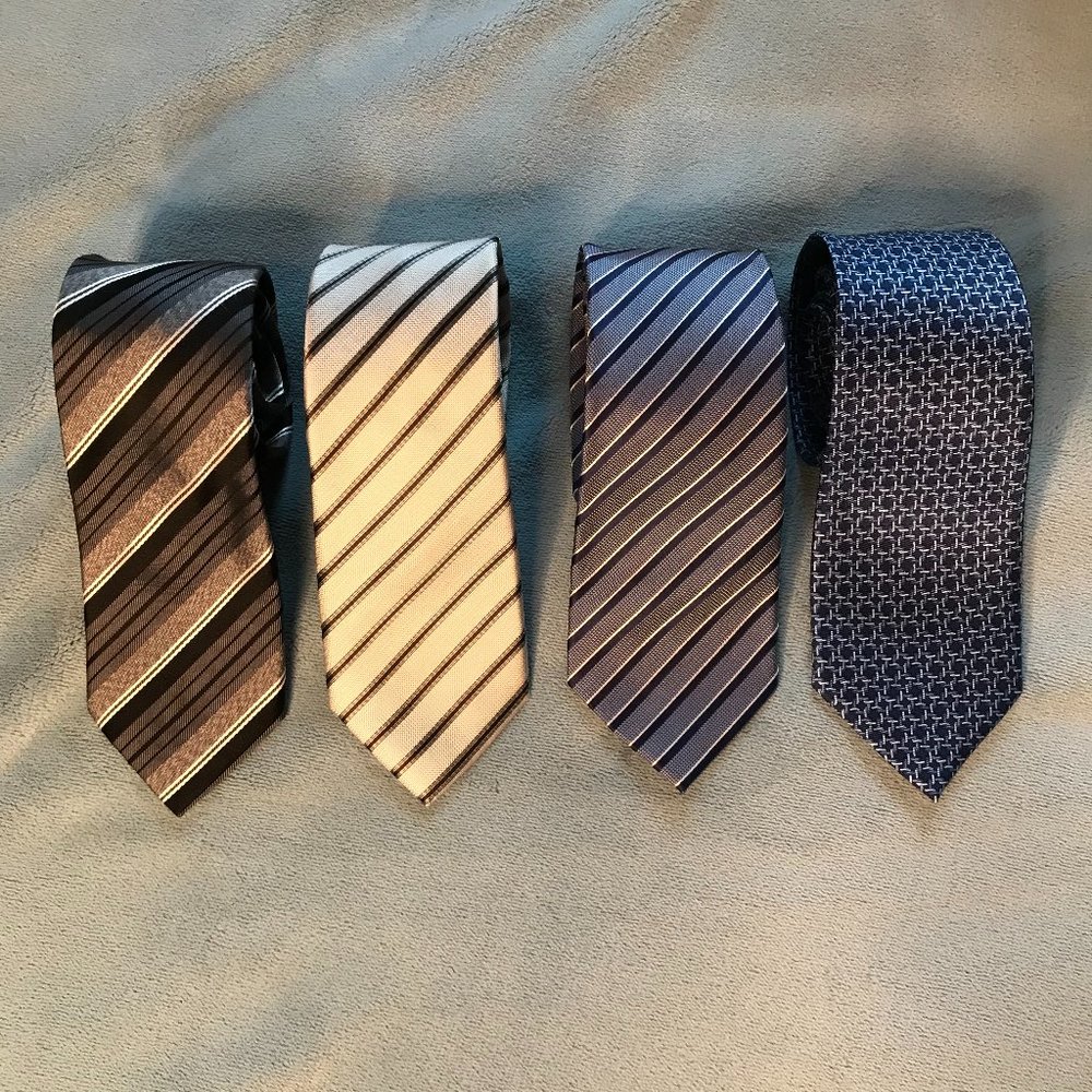 100% Silk  Men's Tie Bundle with Kenneth Cole and Banana Republic